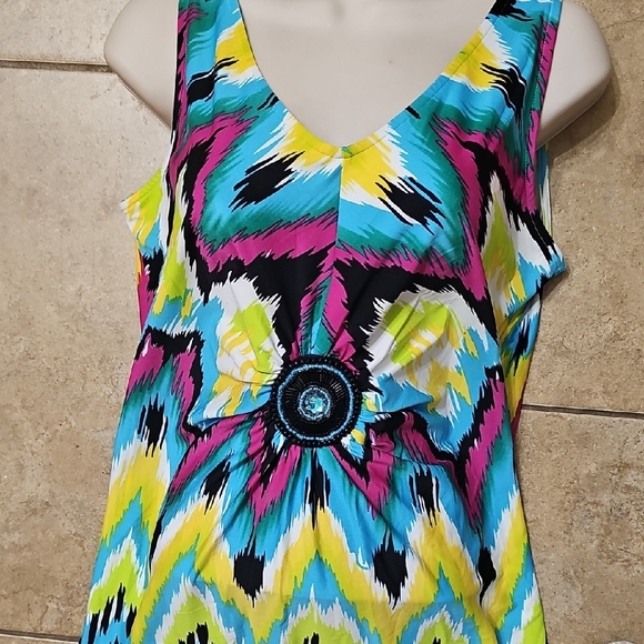 Colorful Chevron Pattern Mini Dress - Picture 4 of 4
